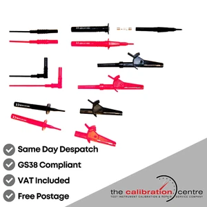 GS38 2 Wire FUSED test Lead Set - fits MULTIMETER /  CLAMPS - FLUKE, MEGGER etc - Picture 1 of 2