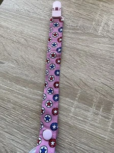 Schnullerband Schnullerkette Nuckelband Sterne Rosa Rot Blau Art:SB A57 - Bild 1 von 5