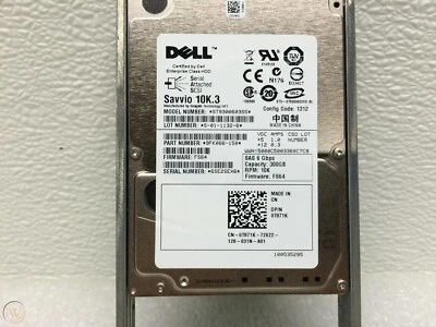 Dell  T871K 0T871K 300GB 10K 2.5in SFF SAS Drive  W/ Caddy Tray not for laptop - Image 1 of 4