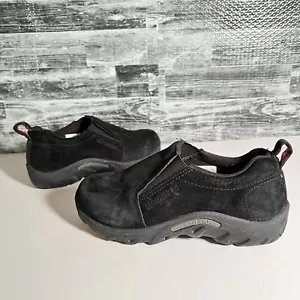 Merrell Jungle Moc Black Suede Slip On Flat Casual Shoes Boy's Size US 2.5 M - Picture 1 of 10