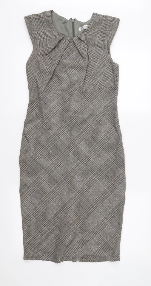 City Goddess Womens Grey Check Polyester Blend Pencil Dress Size 10 - Image 1 of 4
