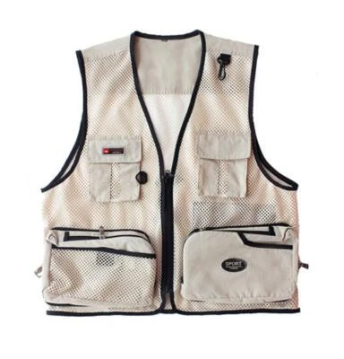 Summer Mesh Outdoor Multi-pocket Fishing Photography Camping Vest Waistcoat - Image 1 of 4