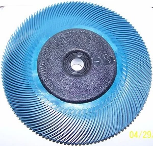 3M RADIAL BRISTLE BRUSH 6" DIA 400 GRIT BLUE BRUSH 8-PLY W-BUSHINGS #33214 - Picture 1 of 2