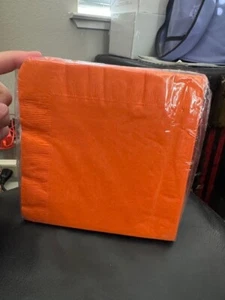 Sunkissed Orange 50ct. 3-Ply Paper Lunch Napkins Party Supply Tableware New!!! - Picture 1 of 2