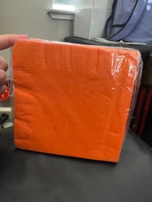 Sunkissed Orange 50ct. 3-Ply Paper Lunch Napkins Party Supply Tableware New!!! - Image 1 of 2