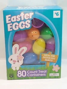 Easter Egg Treat Containers 80ea Boxed 2" Multi Colored For Egg Hunts NIB 261K - Picture 1 of 5