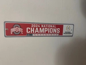 Ohio State Buckeyes 2024-25 National Champions Plastic Street Sign NCAA WINCRAFT - Picture 1 of 1