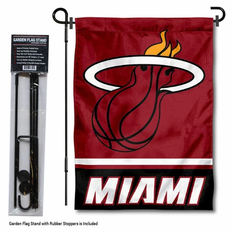 Miami Heat Garden Flag and Yard Stand Included Cover