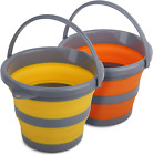 2 Pack Collapsible Plastic Bucket with 1.32 Gallon (5L) Each, Foldable round Tub