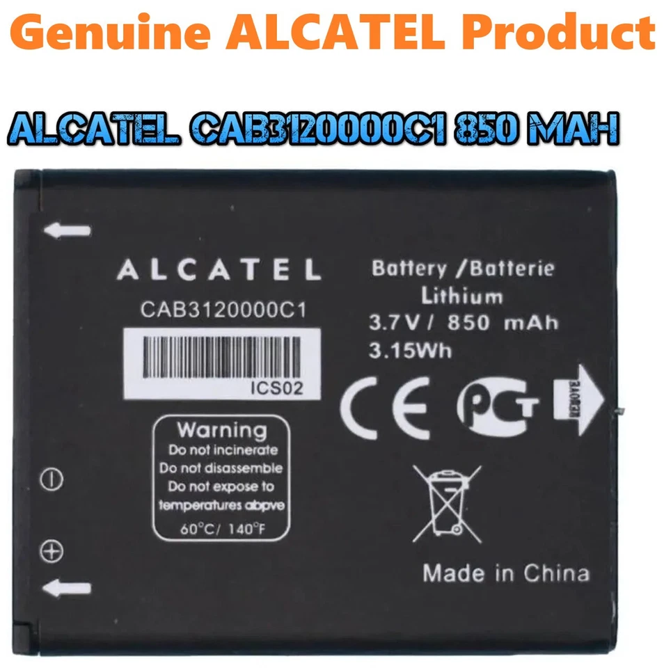 ✨⭐ CAB3120000C1 850mAh Battery For Alcatel One Touch 768 OT710 OT888A OT880A - Image 1 of 1