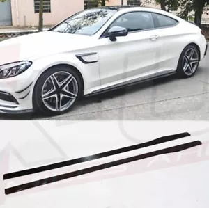 GLÄNZEND SCHWARZ SEITENSCHWELLER VERLÄNGERUNG FÜR 2015 MERCEDES C KLASSE AMG C63 C205 W205 - Bild 1 von 6