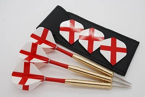 22g England darts set - Standard dart flights, stems, case - Picture 1 of 1