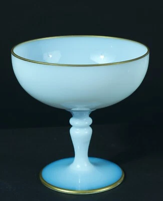 Ancienne élégante coupe/vide poche en Opaline de Sèvres large glass cup signed - Photo 1/4
