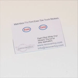 Matchbox Lesney 71c 71d Ford Heavy Wreck Truck Esso Sticker Set - Picture 1 of 4