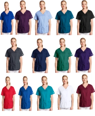 Cherokee Womens Scrubs Flexibles V-Neck Knit Panel Top 2968 All Colors & Sizes - Image 1 of 2