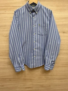 Abercrombie & Fitch Blue Striped Cotton Long Sleeve Shirt Mens Size Large - Picture 1 of 6