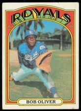 1972 TOPPS BOB OLIVER KANSAS CITY ROYALS #57 VG/EX - WRINKLE