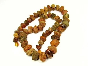 Collar ámbar báltico 22" multicolor cuentas piedras preciosas naturales sin pulir 6440 - Imagen 1 de 7