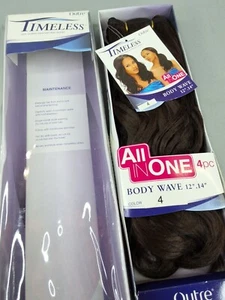 Body Wave #4 Dark Brown 12” 14” Timeless All-in-One Synthetic Curly Hair - Picture 1 of 5