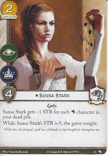 3 x Sansa Stark AGoT LCG 2.0 Game of Thrones Wolves of the North 13 - Image 1 of 1