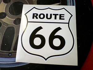 Calcomanía pegatina para autocaravana ROUTE 66 negra sobre blanca retro para autocaravana 1 de 150 mm - Imagen 1 de 1