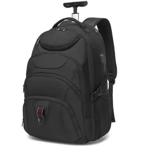 Rolling Backpack,17 inch Water Resistant Wheeled Backpack,Carry on Luggage Bu... - Picture 1 of 6