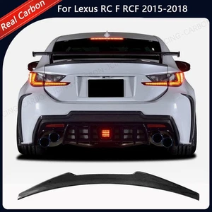 For Lexus RC F RCF 2015-2018 Real Carbon Rear Trunk Lip Spoiler Boot Tail Wing - Picture 1 of 13