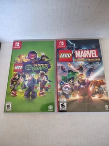 Nintendo Switch LEGO Marvel Superheroes & DC SUPER VILLAINS 2 GAME LOT, NICE !!! - Picture 1 of 7