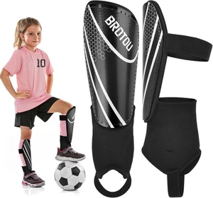 BROTOU High Strength Junior Shin Pads with Calf & Ankle  7 To 15 Years Old Kids - Picture 1 of 7