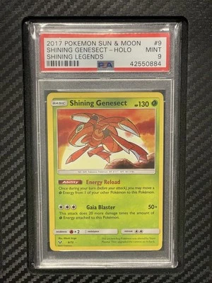 2017 PSA 9 Shining Genesect #9 Holo Rare Pokemon TCG Sun & Moon Shining Legends - Image 1 of 2