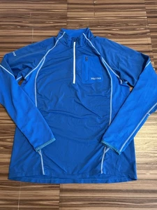 Pull homme Marmot 1/4 zip bleu randonnée athlétique extérieur taille L - Photo 1/7
