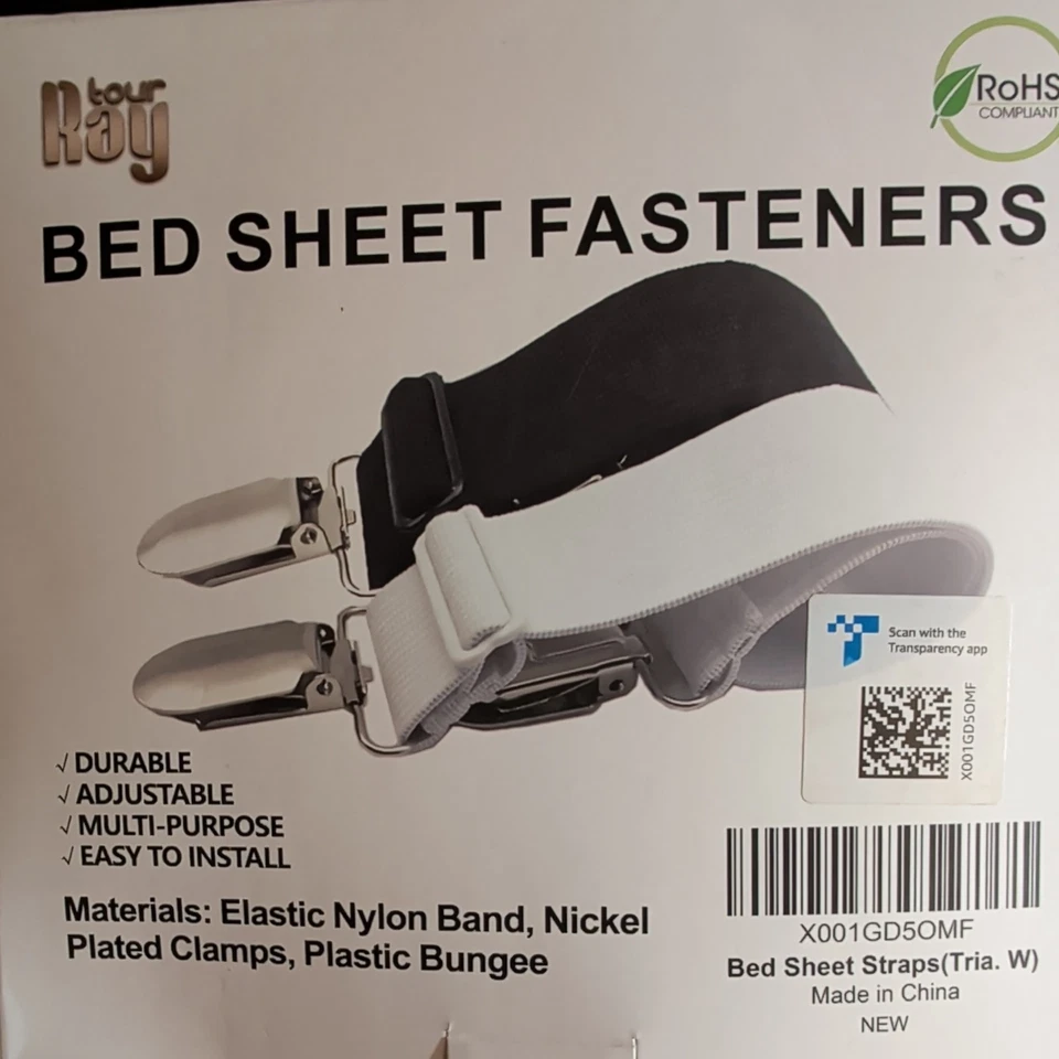 4 Sujetadores de Sábanas Ajustables Elásticos Tirantes Correas Colchón Fundas Clips Foto 1 de 1