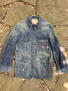 RRL sz 42R USA Made Engineer Coat Heartland Barn Jacket Denim Chore Double RL - Picture 1 of 23
