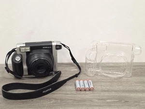 Fujifilm Instax Wide 300 Instant Film Camera Black Silver W/Case + Batteries - Picture 1 of 17
