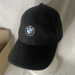 BMW Lifestyle Cap Embroidered Logo Hook & Loop Adjustable Black Hat Sports Car - Picture 1 of 11