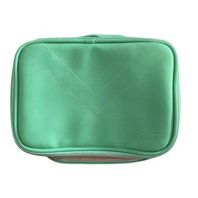 Estuche de transporte organizador de viaje electrónico de cuero sintético BUBM verde azulado *LEER* Foto 1 de 4