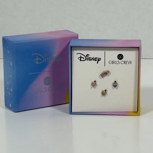 NUEVO Juego de Pendientes Princesa Bella Durmiente Disney Niñas Crew - Chapado en Oro Rosa - Imagen 1 de 5