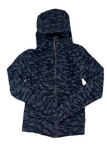 "SUDADERA CON CAPUCHA DE BUCEO LULULEMON ALGODÓN LIGERO POLAR CAMUFLAJE CARBÓN PROFUNDO TALLA 2 PTP 14""" - Imagen 1 de 7