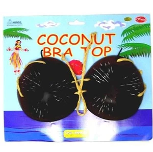 HAWAIIAN COCONUT SHELL BRA TOP luau party supplies hawaii womens hula dance tops - Picture 1 of 1