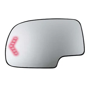 Mirror Glass For 03-07 SILVERADO SIERRA Pickup Heated w/ LED Signal Driver Side - Picture 1 of 10