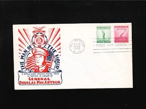 WWII Patriotic McArthur West Virgnia General McArthur FDC Defense Cover 1942 4z - Picture 1 of 2
