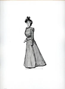 Charles Dana Gibson Girl, New York Day Noon, 1898 vintage art print - Picture 1 of 4
