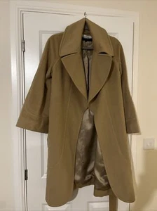 Jaeger London Angora / Wool Wrap Coat - Size 8 - Picture 1 of 7