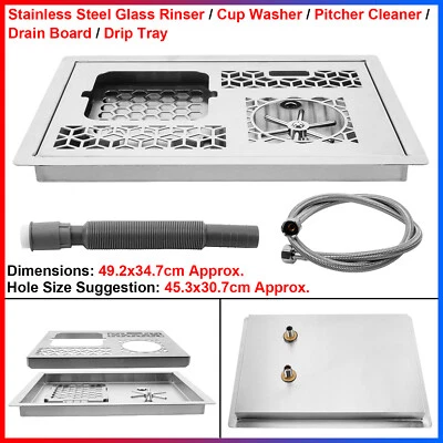 1 juego de enjuagador/lavadora/tablero de drenaje/bandeja de goteo automático de vidrio de acero inoxidable Foto 1 de 4