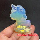1PC Opal Quartz Unicorn Carved Crystal Reiki Healing Creativ Gift