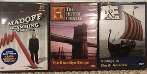 HISTORY CHANEL MADOFF SCAMMING AMERICA VIKINGS NORTH AMERICA BROOKLYN BRIDGE DVD - Picture 1 of 4