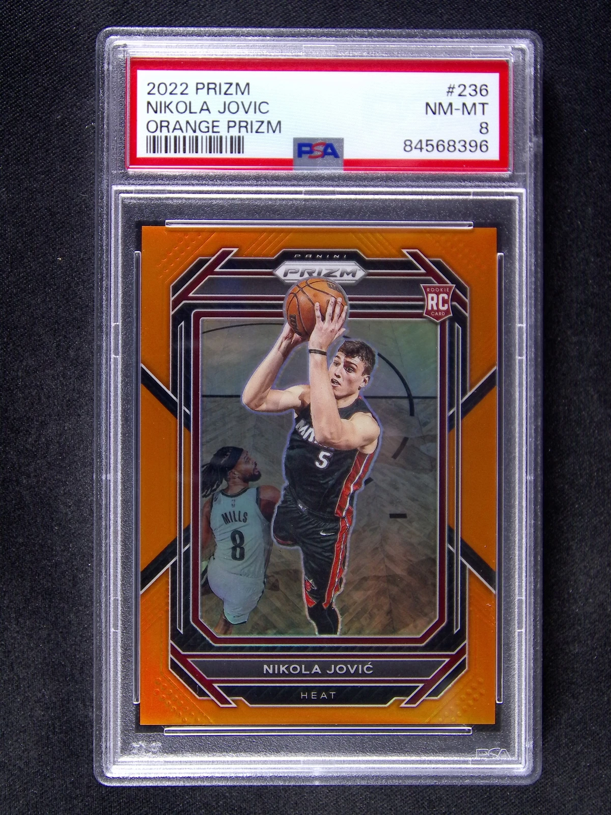 2022-23 Panini Prizm Nikola Jovic #236 Orange /49 Rookie RC Miami Heat