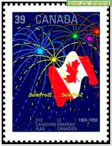 CANADA 1990 THE CANADIAN WAVING FLAG MAPLE LEAF MINT FV FACE 39 CENT MNH STAMP - Picture 1 of 2