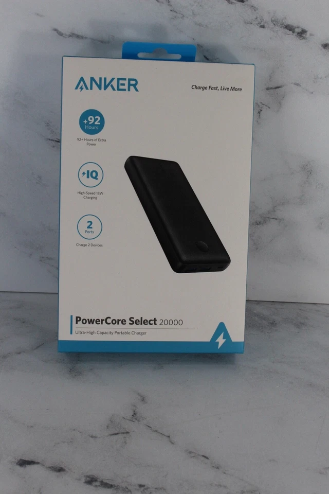 Cargador Portátil Anker PowerCore Select 20000mAh 2 Puertos Tapa Ultra Alta 5V Foto 1 de 4