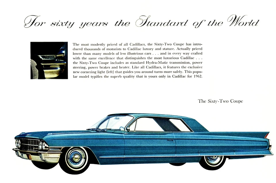 1962 Cadillac 62 Coupe Dealer Showroom Wall ILL 11 x 17 Giclee print - Image 1 of 1
